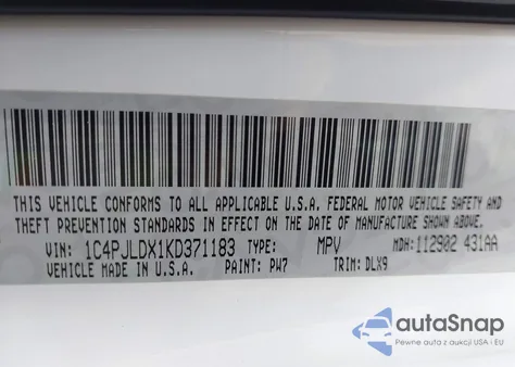 2019 Jeep Cherokee Limited Fwd from USA, damaged, VIN 1C4PJLDX1KD371183